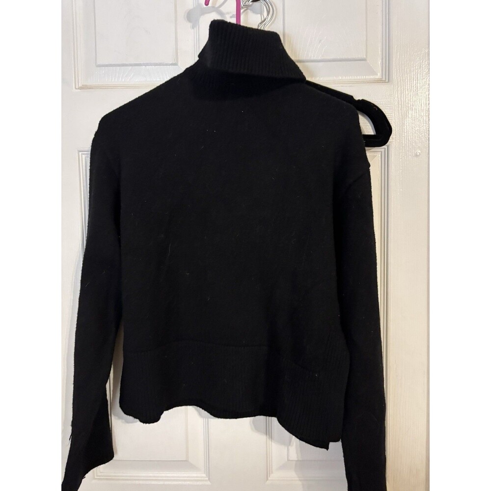 Zara Sweater Womens Extra Small Black  Turtleneck Cropped Pullover Soft Cozy
